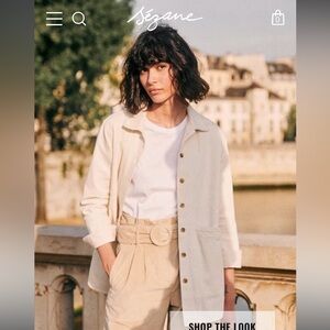 Sezane Cream Utility Jacket